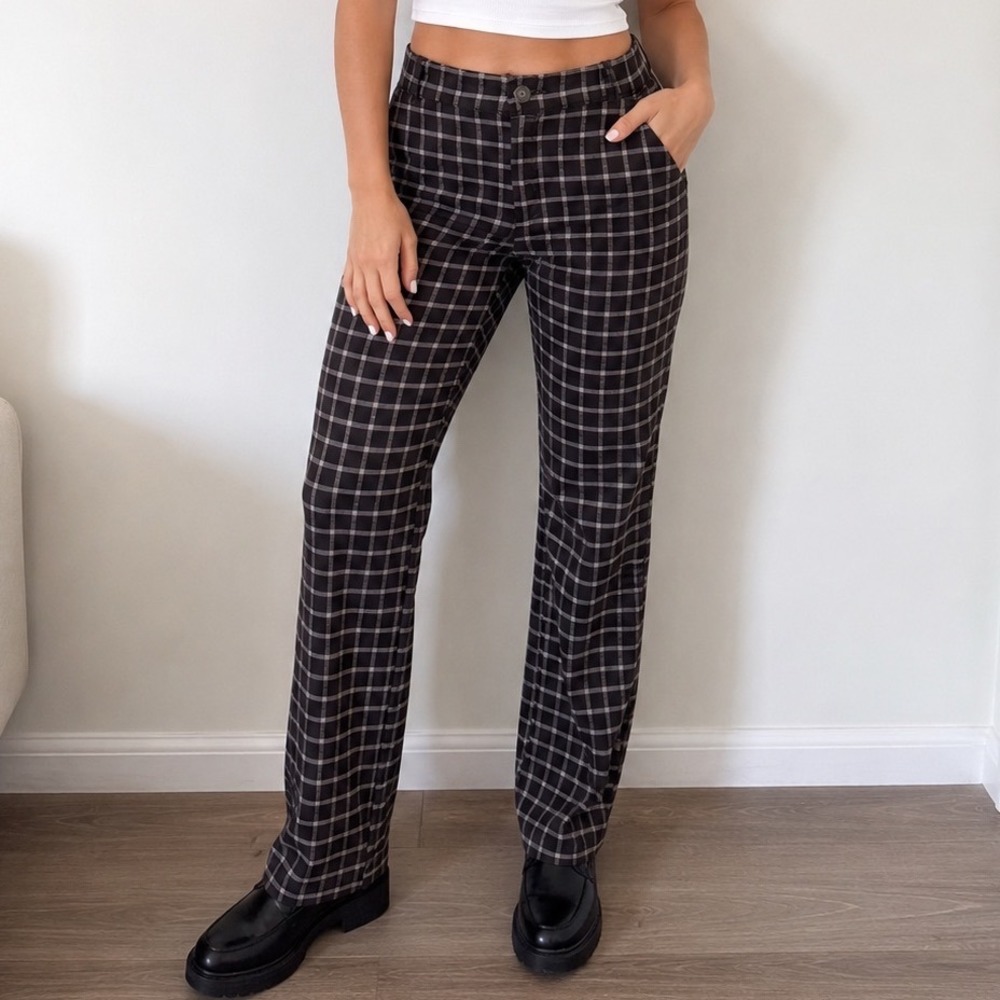 Hollister Ultra High Rise Plaidā Flare Pants Women's Medium Y2K Office Preppy
